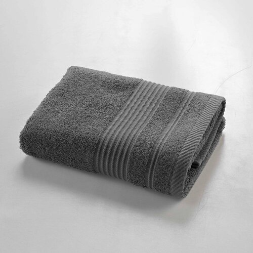 Douceur d intérieur Temno siva bombažna brisača iz frotirja 50x90 cm Tendresse – Cene
