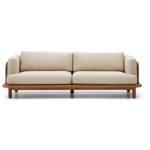 Kave Home Bež/u prirodnoj boji vrtna sofa od masivne tikovine Turqueta &amp;ndash; Slike