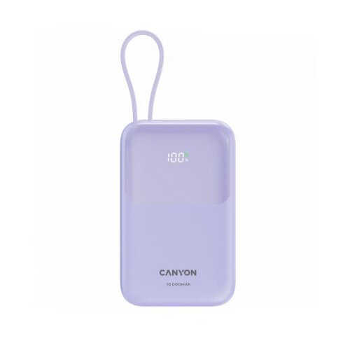 Canyon power bank OnPower 101 built-in cable 10000 mAh PD22.5W Purple Cene