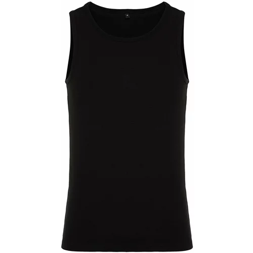 Trendyol Black Men's Slim/Narrow Cut Corded Basic Sleeveless T-Shirt/Singlet