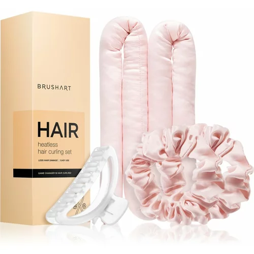 BrushArt Hair Heatless hair curling set set za uvijanje kose Pink