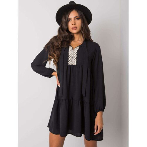 Fashion Hunters RUE PARIS Black loose dress Cene