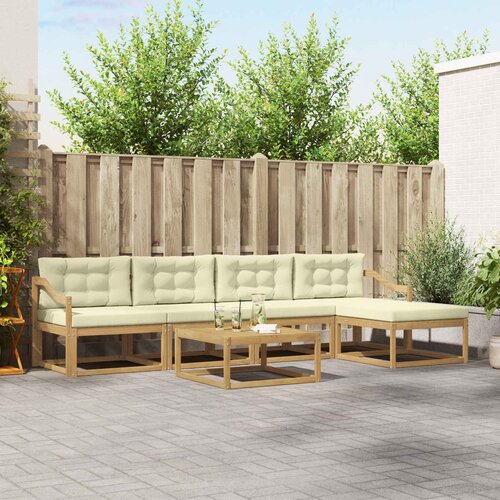  Set vanjskih sofa 6 kom. Bijela i krem Poliester Cene