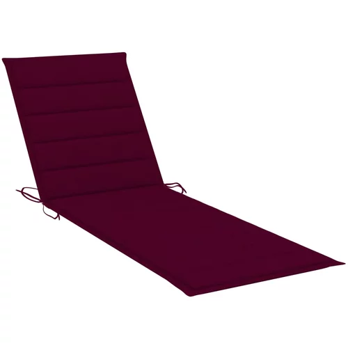 Jastuk za ležaljku crvena boja vina 200 x 60 x 3 cm od tkanine