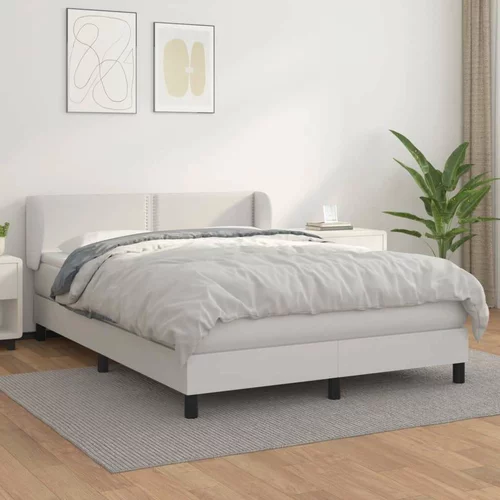  Box spring postelja z vzmetnico bel 140x200 cm umetno usnje, (20900849)