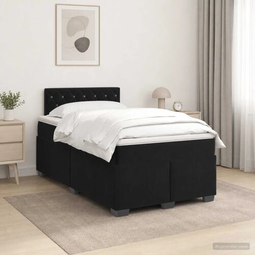  Boxspring krevet s madracem Crna 120 x 200 cm Bar&amp;scaron;un - Crna 120 x 200 cm Kristal s dugmadima Slike