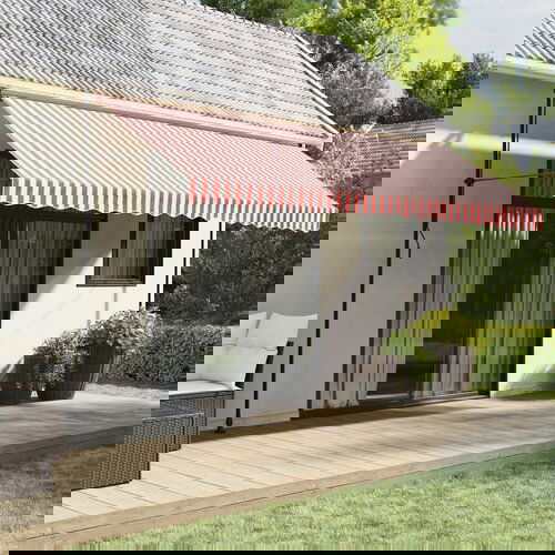 vidaXL Zamjenska tkanina za tendu crveno-bijela prugasta 4 5 x 3 5 m Cijene