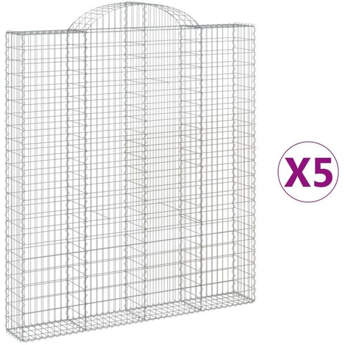  Lučne gabionske ko&amp;scaron;are 5 kom 200x30x220/240cm pocinčano željezo Slike