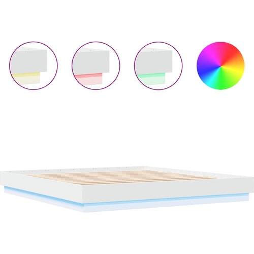  Okvir kreveta s LED svjetlima bijeli 180 x 200 cm Slike