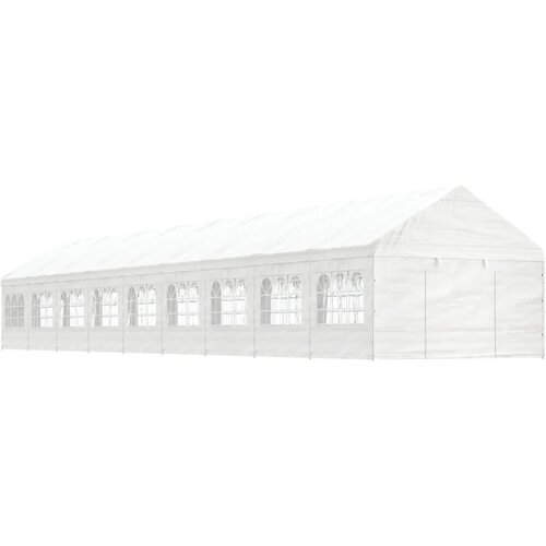 vidaXL Sjenica s krovom bijela 20 07 x 4 08 x 3 22 m polietilen Cijene