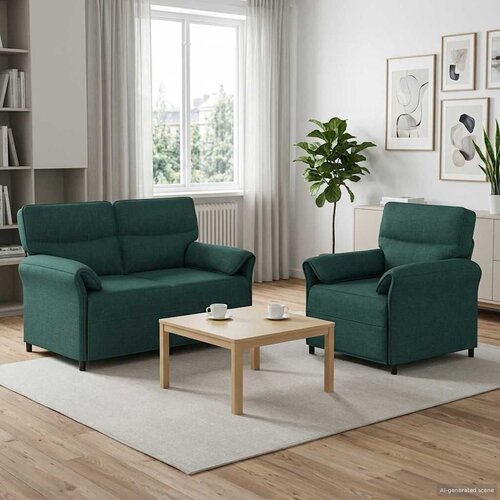  Set sofe 2 kom. Tamnozelena Tkanina - Tamnozelena 1-sjedalo (70 cm)  2-sjedalo (120 cm) Cijene