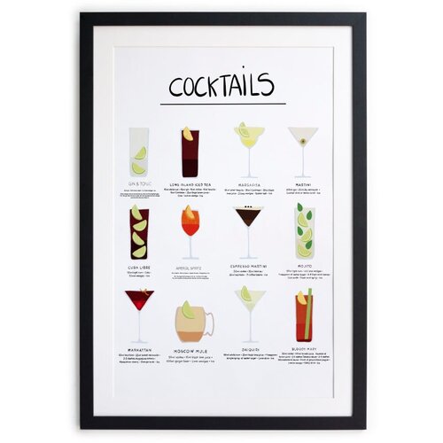 Really Nice Things Plakat v okvirju Cocktail, 65 x 45 cm Slike