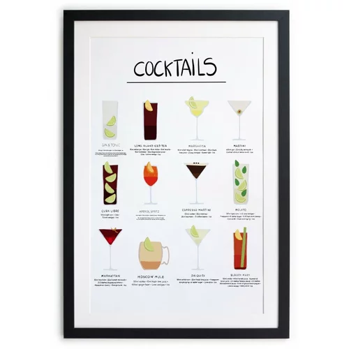 Really Nice Things Plakat v okvirju Cocktail, 65 x 45 cm