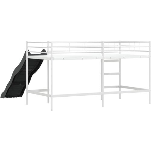  Krevet na kat za djecu s toboganom Jednobojno Bijela i antracit 90 x 200 cm Slike