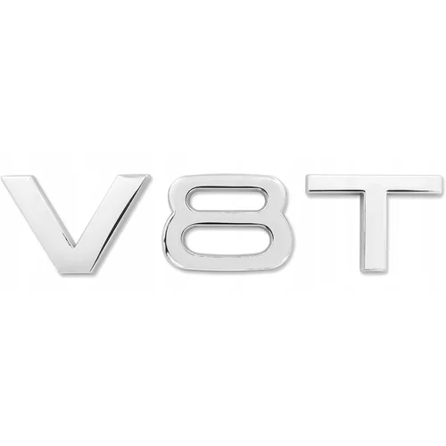 Audi Samolepilni emblem V8T značka 8,4x1,9 cm srebrna, (21215301)