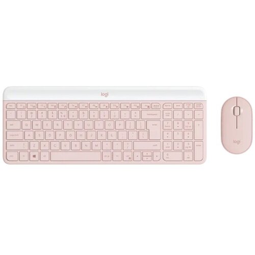Logitech Tastatura + miš MK470 Wireless Slim US Pink Cene