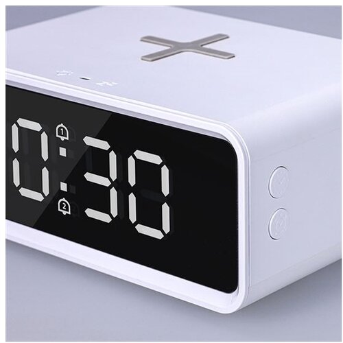 Solight CA07W - Digitalni sat sa Qi bežičnim punjačem 230V/CR2032 beli Slike