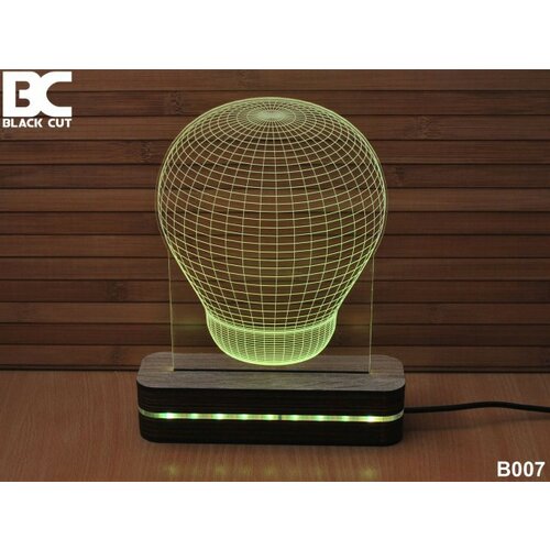 Black Cut 3D lampa jednobojna - sijalica ( B007 ) Slike