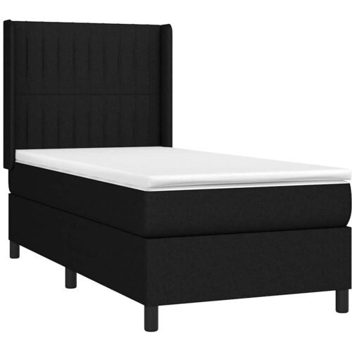  box spring s madracem LED crni 90x200 cm od tkanine Slike