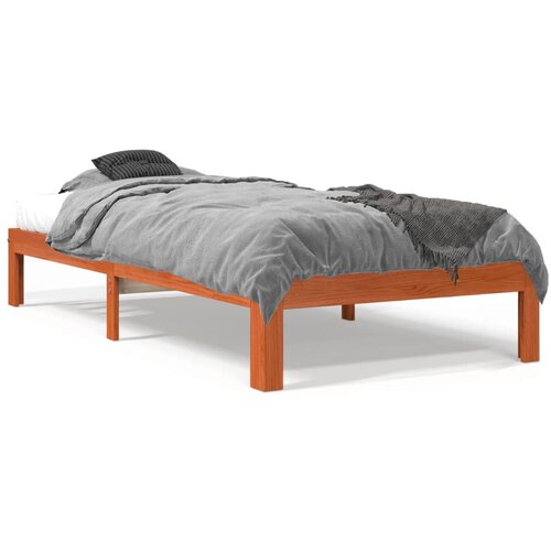 VidaXL Posteljni okvir medeno rjav 90x190 cm trdna borovina Slike