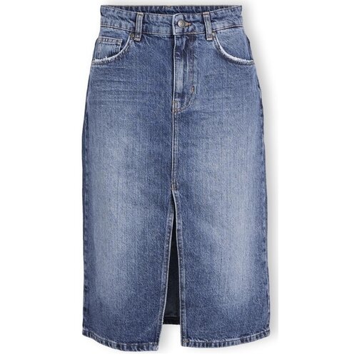 .OBJECT Krila Noos Harlow Midi Skirt - Medium Blue Denim Modra Cene