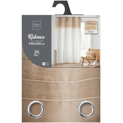 Douceur d int&amp;eacute;rieur Bela/rjava zavesa iz me&amp;scaron;anice jute 140x240 cm Cirrus &amp;ndash; Slike