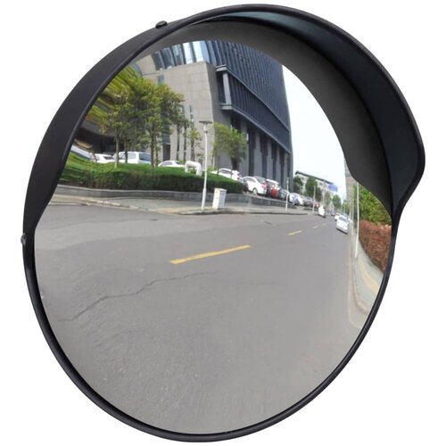 VidaXL Konveksno prometno ogledalo iz PC plastike črno 30 cm zunanje Slike