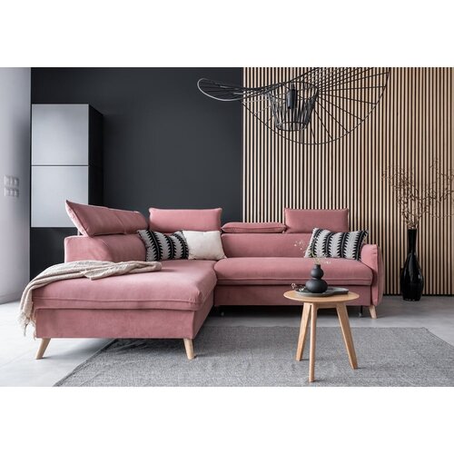 Miuform Svijetlo ružičasta bar&amp;scaron;unasta sklopiva kutna garnitura (s lijevim kutom) Sweet Harmony &amp;ndash; Slike