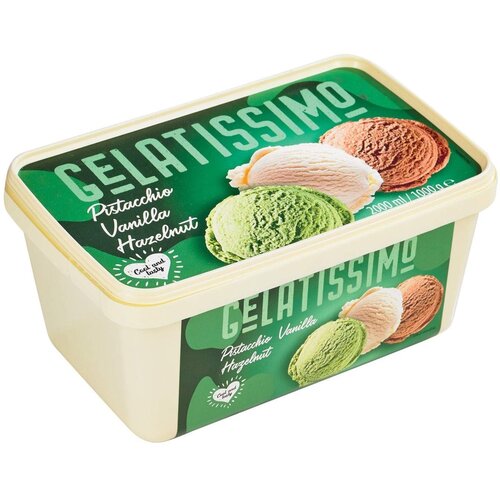  Sladoled GELATISSIMO lešnik vanila pistaći 2000ml Cene