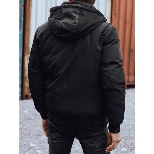 DStreet Men's winter jacket with detachable hood black Cene