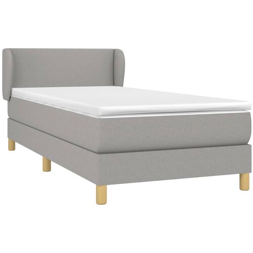  Krevet s oprugama i madracem svjetlosivi 100x200 cm od tkanine Slike