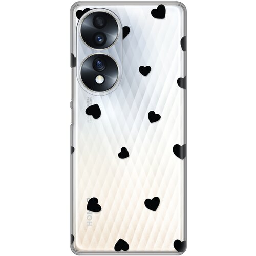 Silikonska maska za Huawei Honor 70 Hearts Print Skin providna Slike
