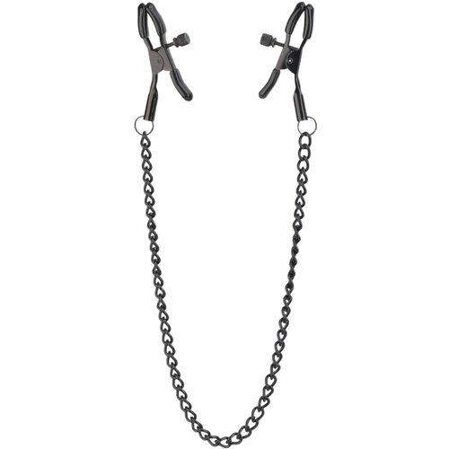 DREAMTOYS Blaze Deluxe - metalne stezaljke za bradavice s lancem (crne) Slike