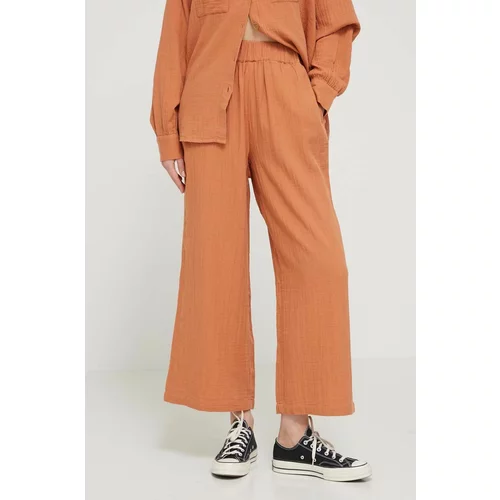 Billabong Pamučne hlače Follow Me boja: narančasta, široke, visoki struk, ABJNP00420