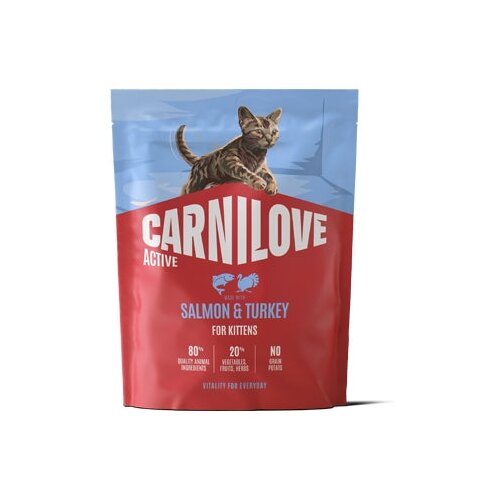 Carnilove Cat Active Kitten, briketi - losos in puran 400 g Cene