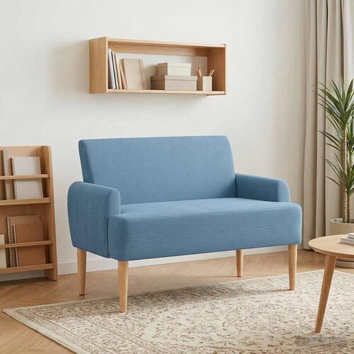 vidaXL Ljubavni kauč s gumbima Plava 116 x 67 x 81 cm Kordura tekstil Cijene