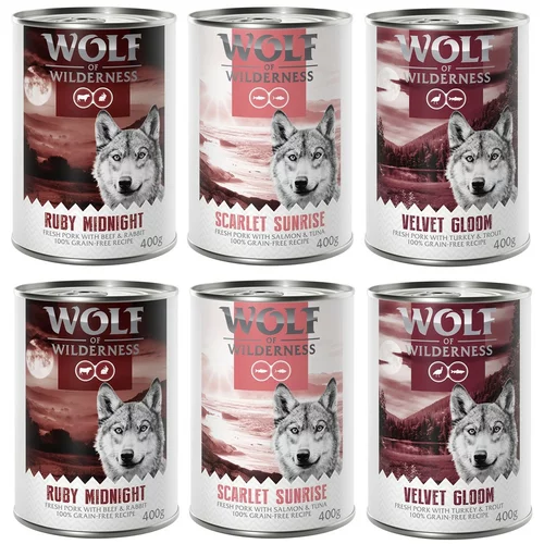 Wolf of Wilderness Adult 6 x 400 g - "Red Meat" Mješovito pakiranje