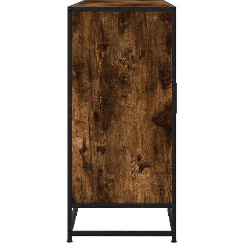 VidaXL Komoda dimljeni hrast 134x35x76 cm konstruirano drvo Slike