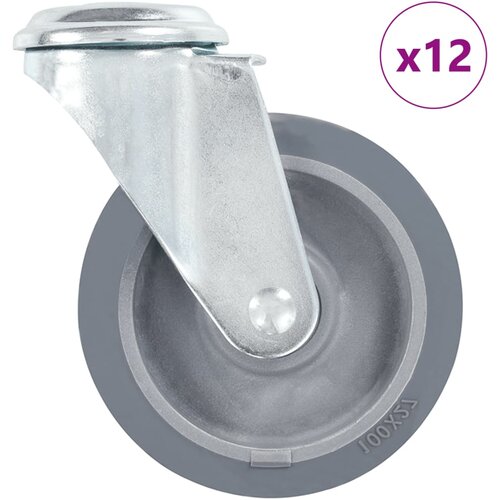 VidaXL Okretni kotačići s otvorom za vijke 12 kom 100 mm Slike
