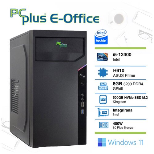 PCPLUS E-office i5-12400 8gb 512gb nvme ssd windows 11 home Cene