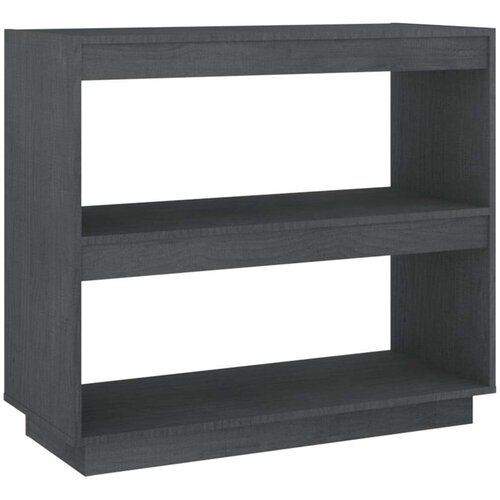 VidaXL knjižna omara siva 80x35x71 cm trdna borovina Slike