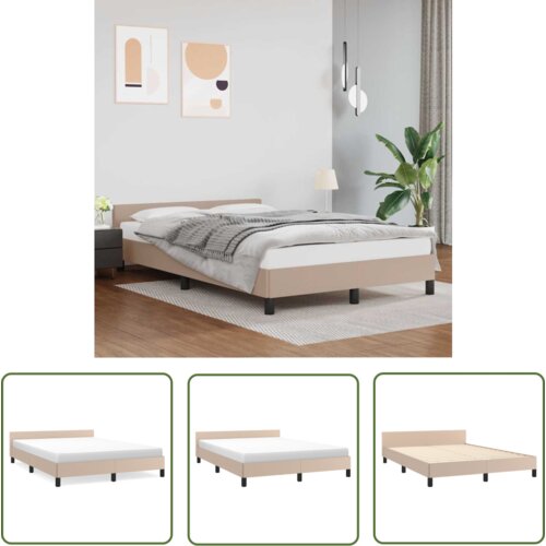 The Living Store Posteljni okvir z vzglavjem brez vzmetnice kapučino 140x200 cm - Posteljni Okvir Z Vzglavjem, (21737162) Cene
