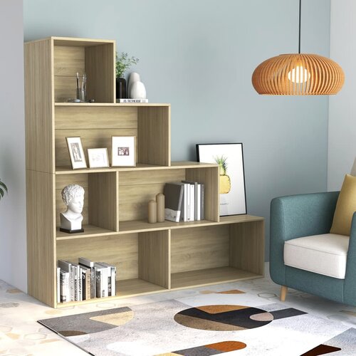 VidaXL Knjižna omara/pregrada sonoma hrast 155x24x160 cm iverna plo&amp;scaron;ča Slike