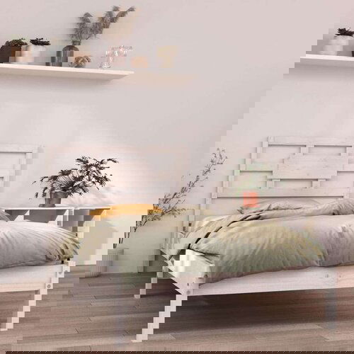  Posteljni okvir bel iz trdnega lesa 90x190 cm 3FT, (20902888) Cene