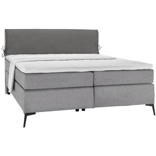 Hom`in POSTELJA BOXSPRING 140 cm x 200 cm , tekstil siva, temno siva Slike