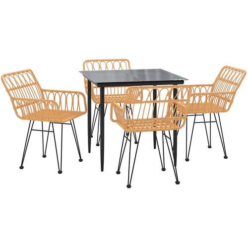  5-dijelni vrtni blagovaonski set od poliratana Smeđa 80 x 80 x 74 cm Slike