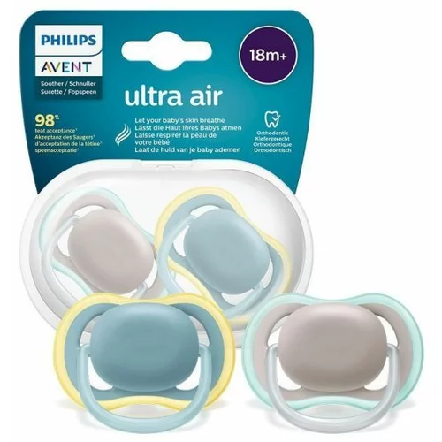 Philips tolažilna duda - silikon , 18m+, m, neutral, 2/1 Ultra air