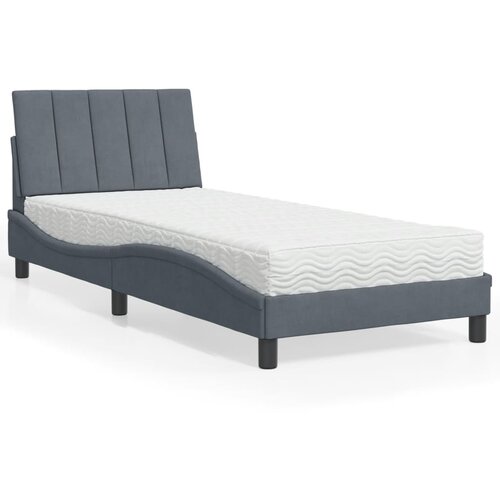 VidaXL Krevet s madracem tamnosivi 90x190 cm bar&amp;scaron;unasti Slike