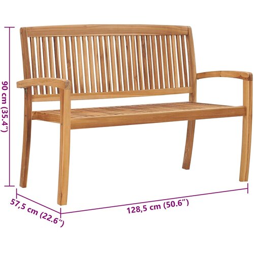  Složiva vrtna klupa s jastukom 128,5 cm od masovne tikovine Zelena 120 cm Slike
