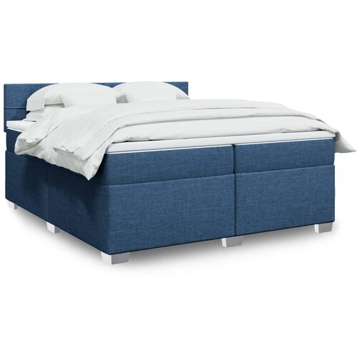 The Living Store Box spring postelja z vzmetnico modra 200x200 cm blago - Box Spring Postelja, (21428260) Slike